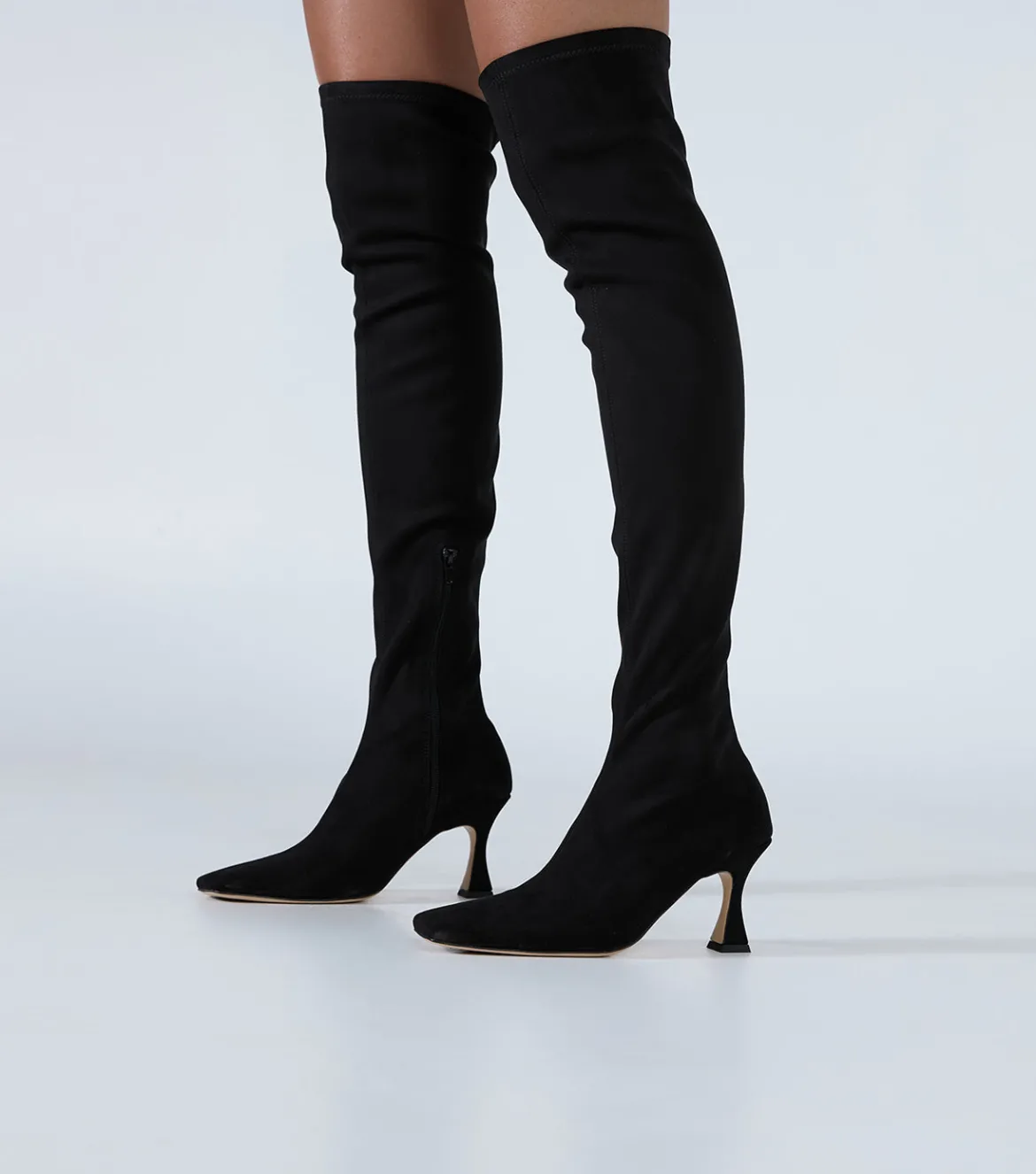 Fancy Black Stretch Suede