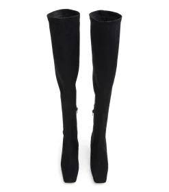 Fancy Black Stretch Suede