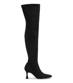 Fancy Black Stretch Suede