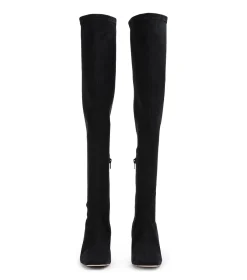 Fancy Black Stretch Suede